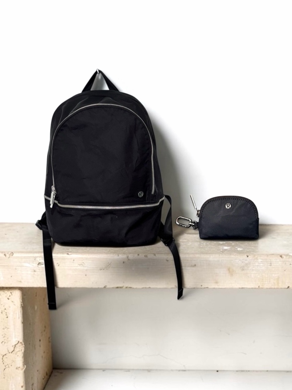 Lululemon Black 20L City Adventurer Nylon Backpack with Mini Lipstick Pouch